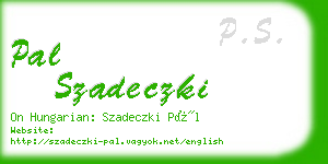 pal szadeczki business card